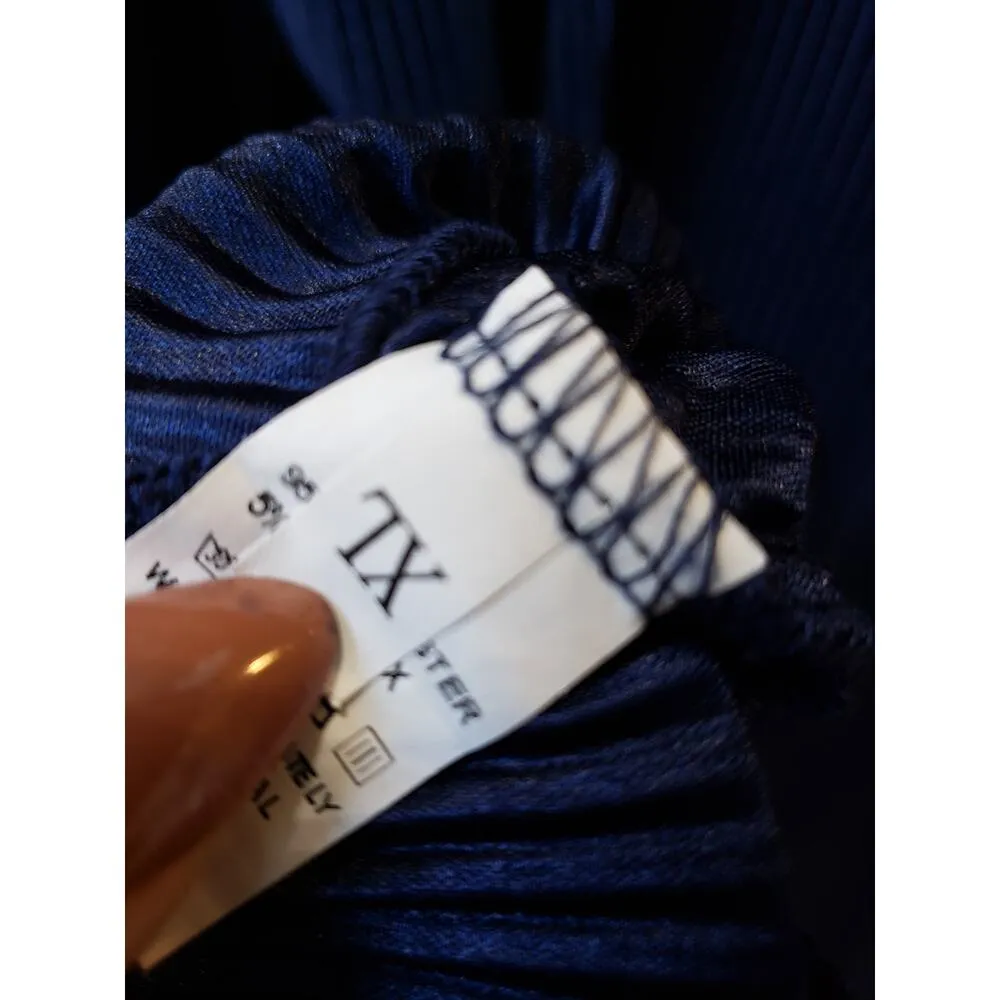 Women's Navy Blue Pleated X - Image 13