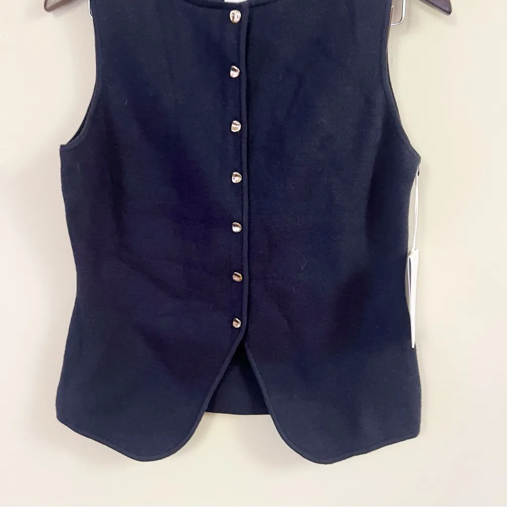 Song of Style by Aimee Song Navy Blue Button Front Sweater Vest NEW Medium - Image 3