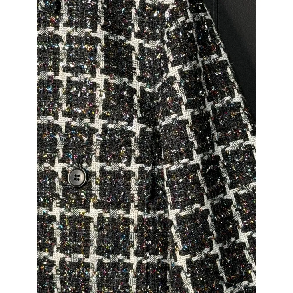 LOFT Petite Shimmer Metallic Tweed Cropped Shirt Jacket Blazer Women’s S Stylish - Image 6