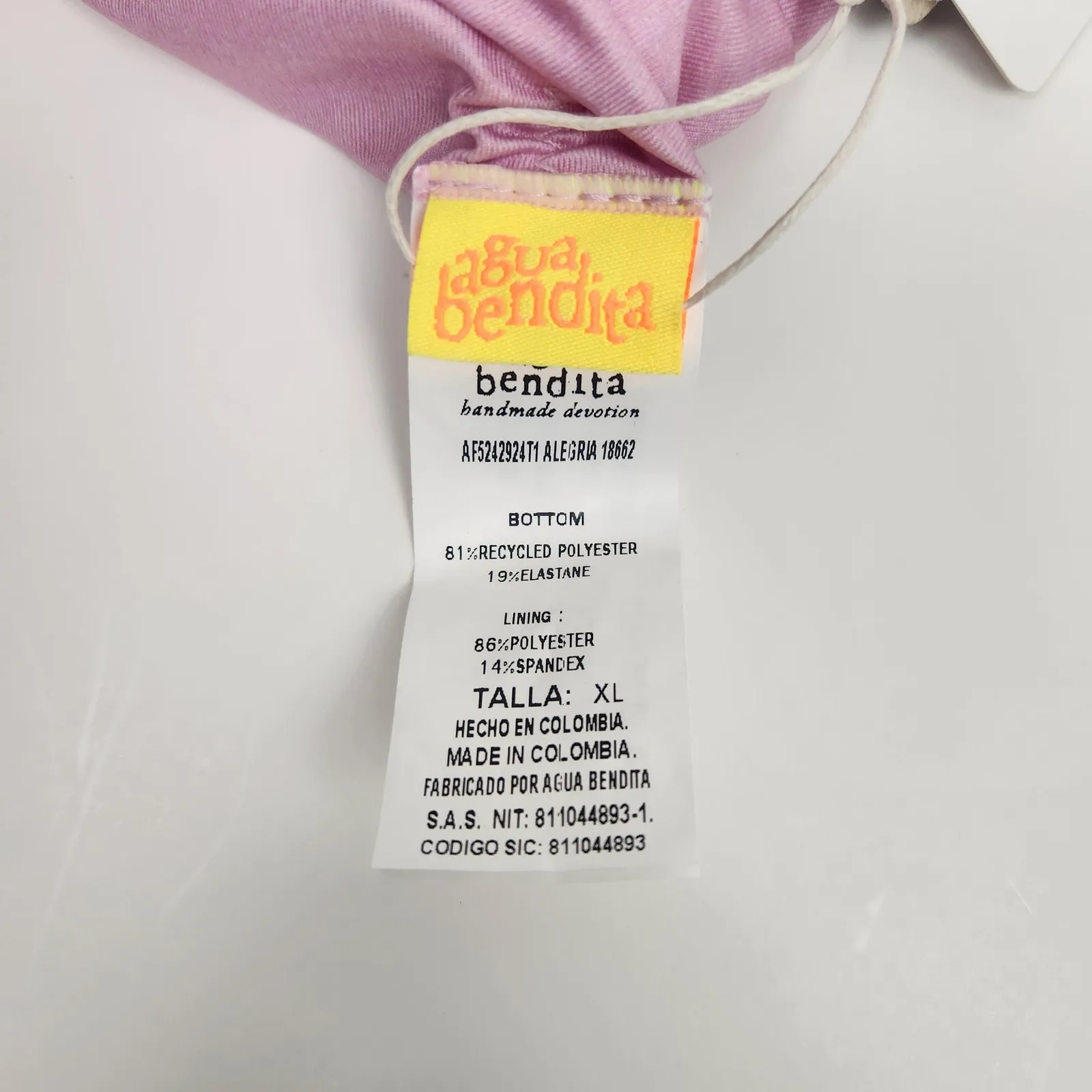 Agua Bendita Alegria Bikini Bottom in Pink Floral Size XL NWT Tie Strings Ruched - Image 5