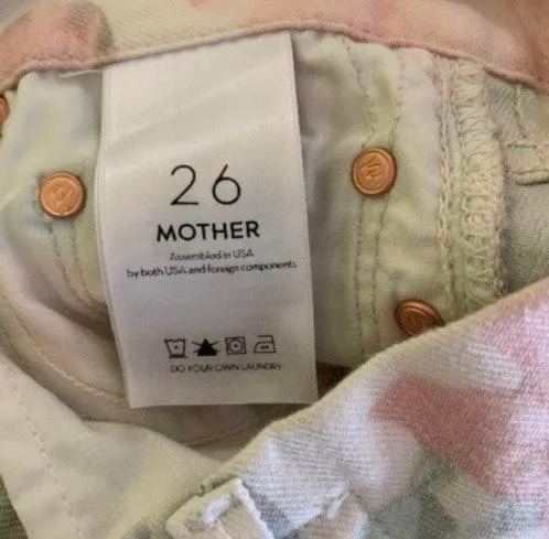 NWOT Mother Looker Ankle Fray Floral Racer Jeans Size 26 - Image 6