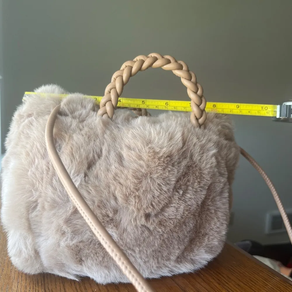NWOT Faux Fur Purse Brown - Image 6
