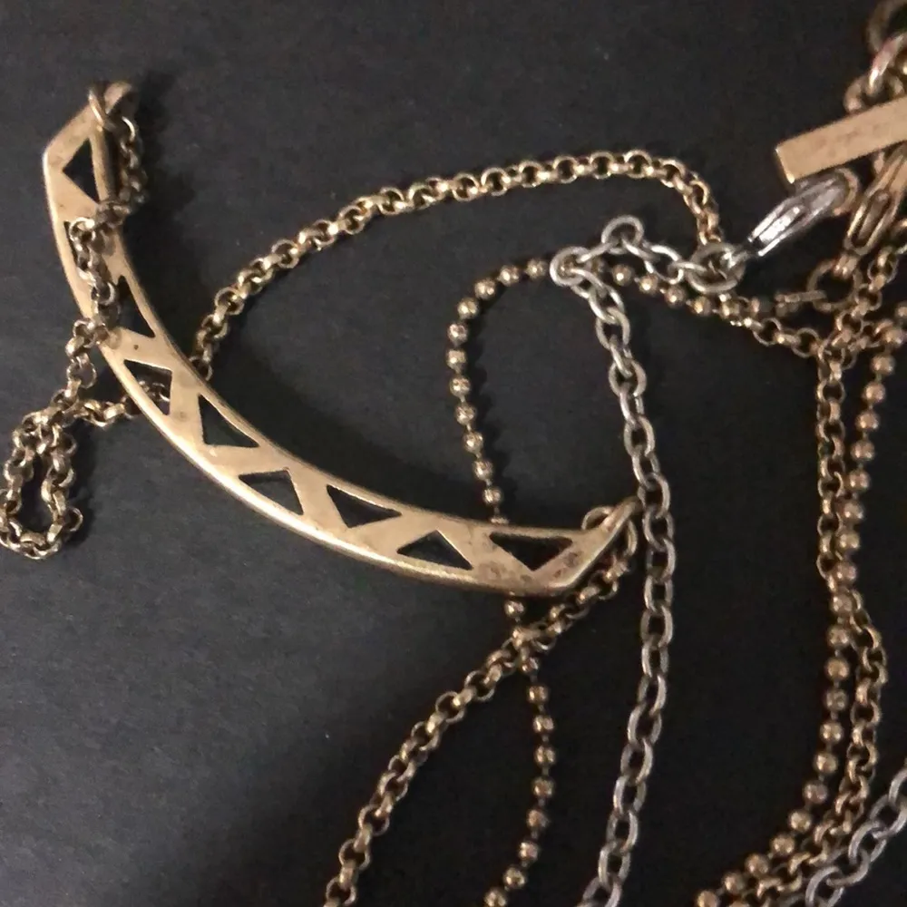 Luck brand triple strand gold and bronze toned layering chain necklace​ - Image 9