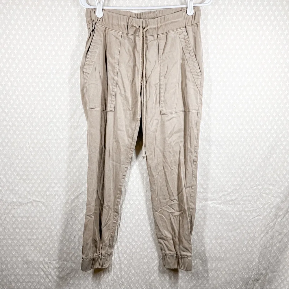 Anthropologie Cloth & Stone Taupe Brown High Rise Jogger Pants‎ - Image 2