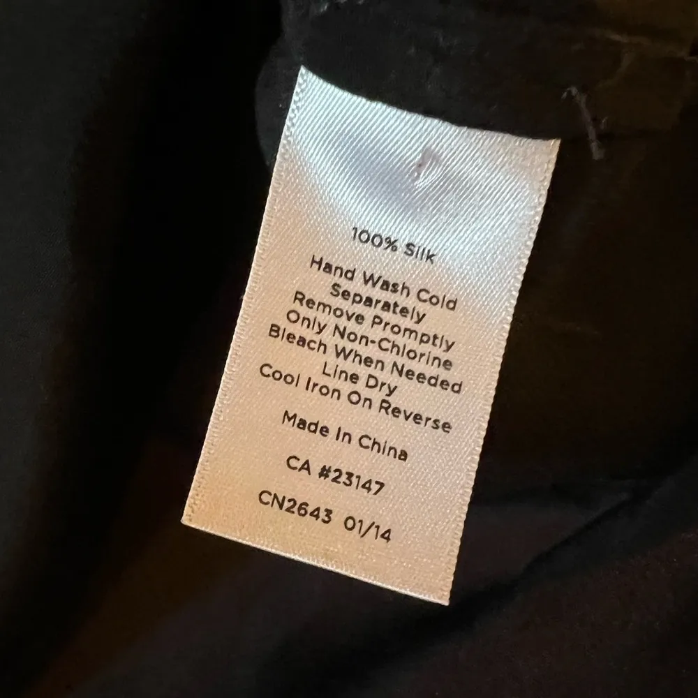 Talbots Sleeveless Top Tank Shirt Black 100% Silk NWOT Womens Petite Size 8P - Image 7