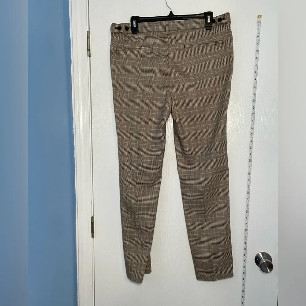 H&M Skinny Fit Brown Gray Taupe Glen Plaid Dress Pants Size 34​‎ - Image 2