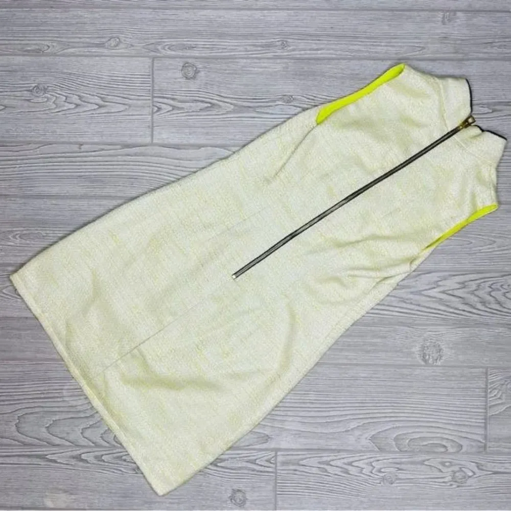 Sail to Sable Lime Tweed Tunic Shift Sleeveless Short Dress Size XS - Image 2