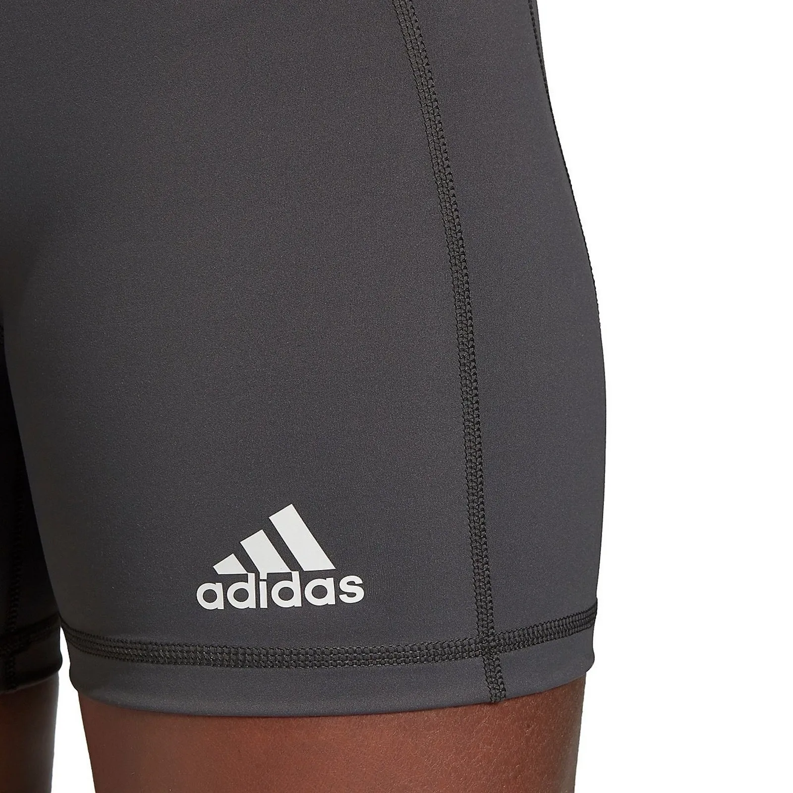 adidas Training Tech fit 3 Bar logo waistband tight shorts in grey L - Image 10