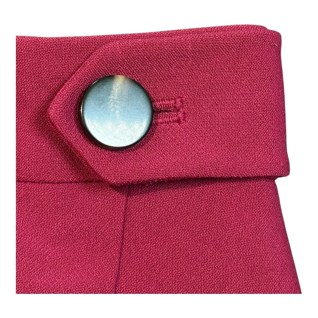 Ann Taylor Curvy Fit Skirt Pencil‎ Career Button Slit Pink Fuchsia Women Size 2 - Image 3