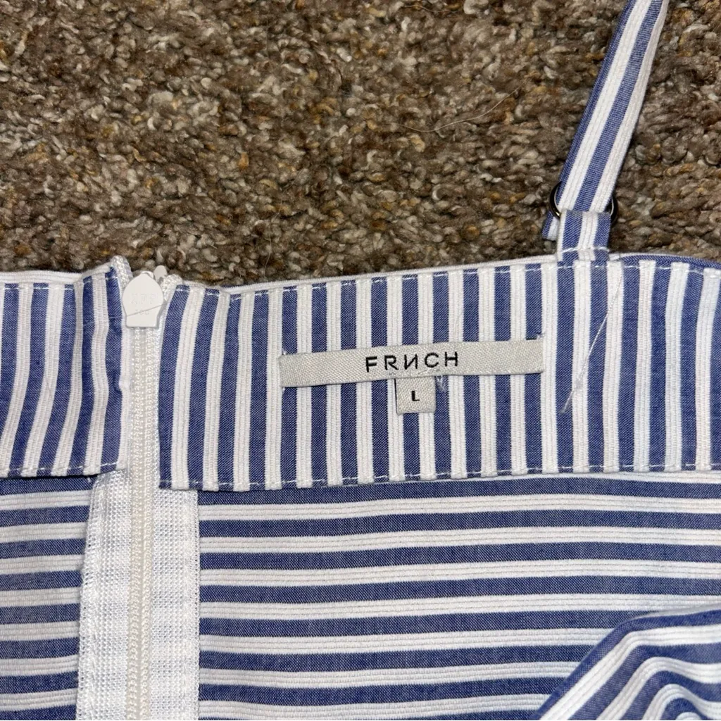 FRNCH Women’s Blue & White Striped Sundress Sz Large **see description - Image 8