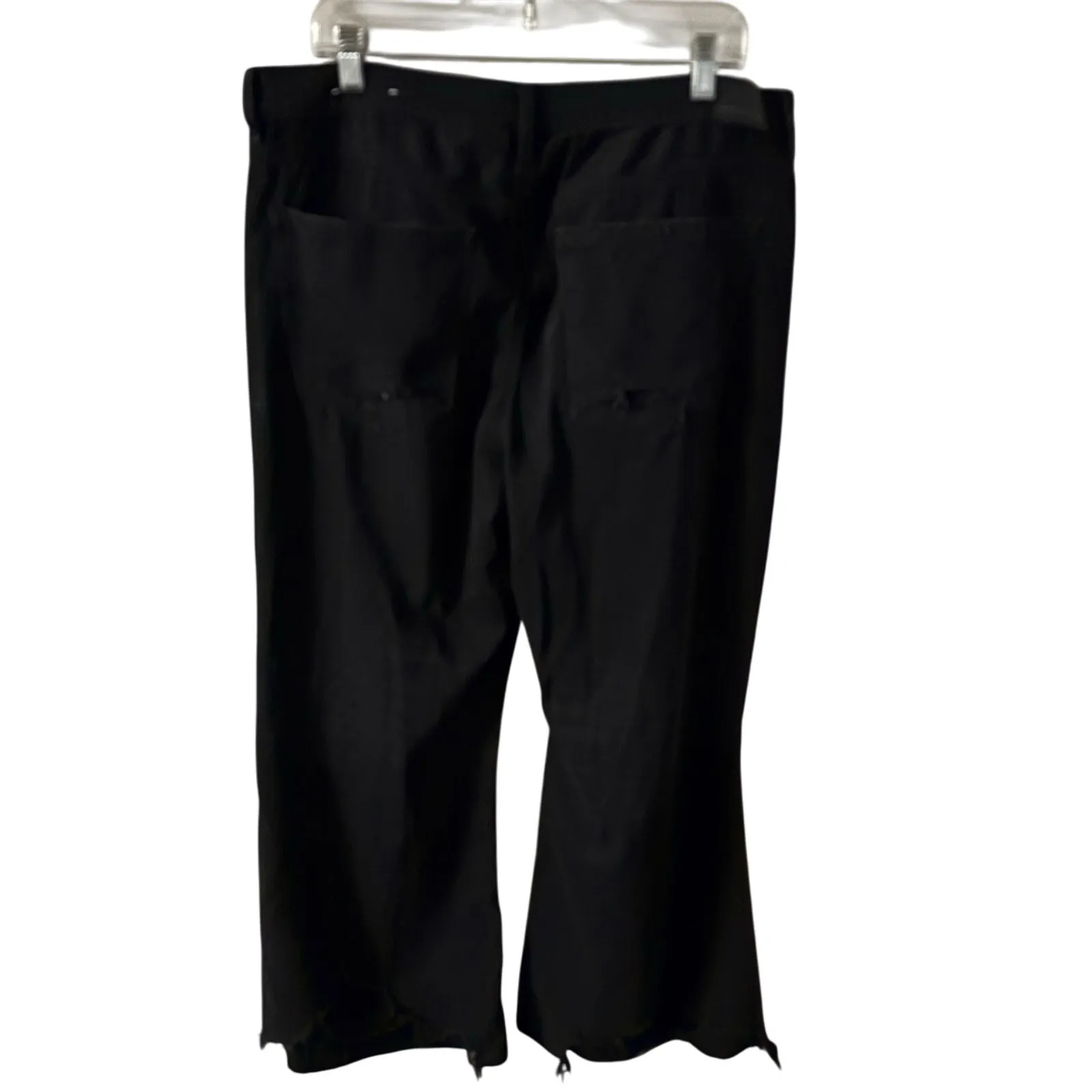 American Eagle AE Ripped Low Rise Baggy Flare Jean 16 Short Women’s Black 4267 Size 16P - Image 3