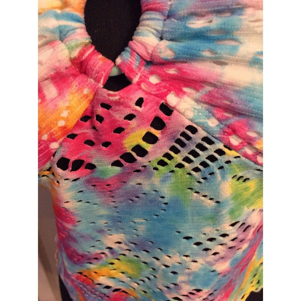 Tie Dye OP Halter Swim Top Small 3-5 Juniors - Image 5