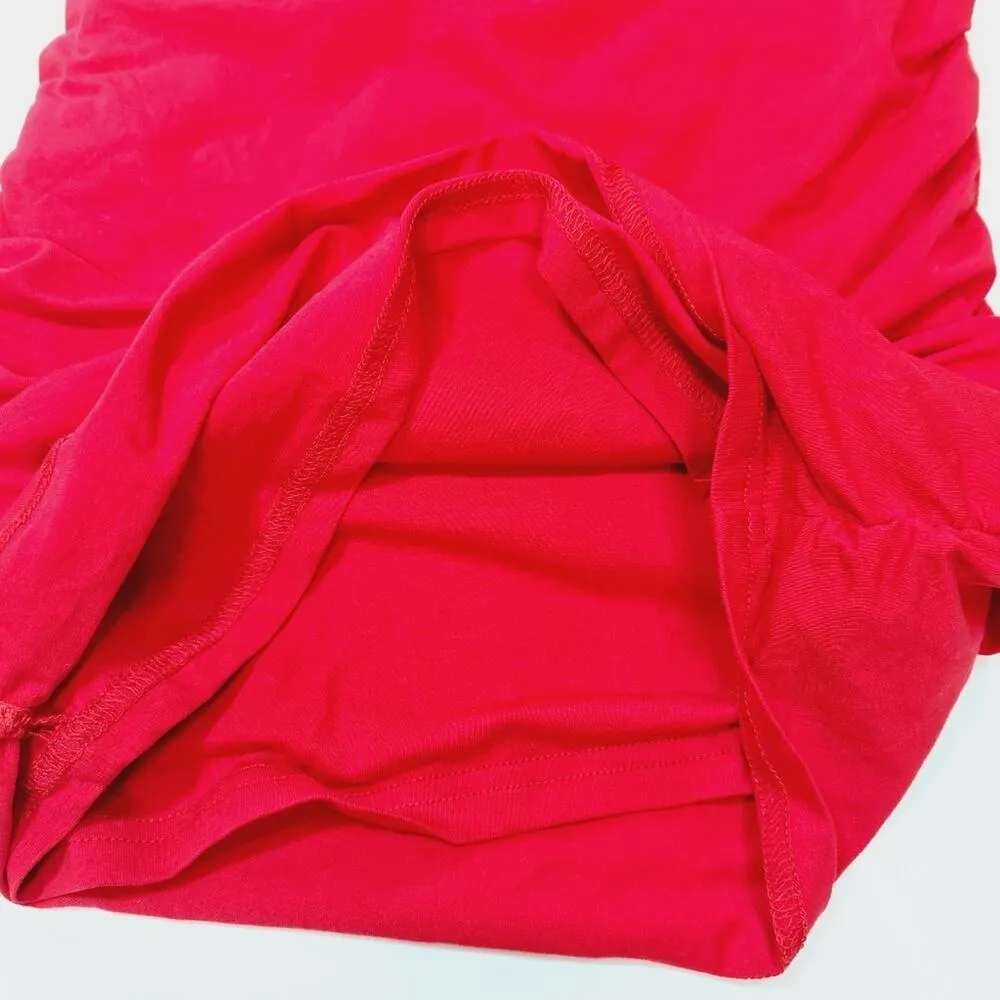 Superdown Darcey Ruched Mini Dress in Red XS - Image 4