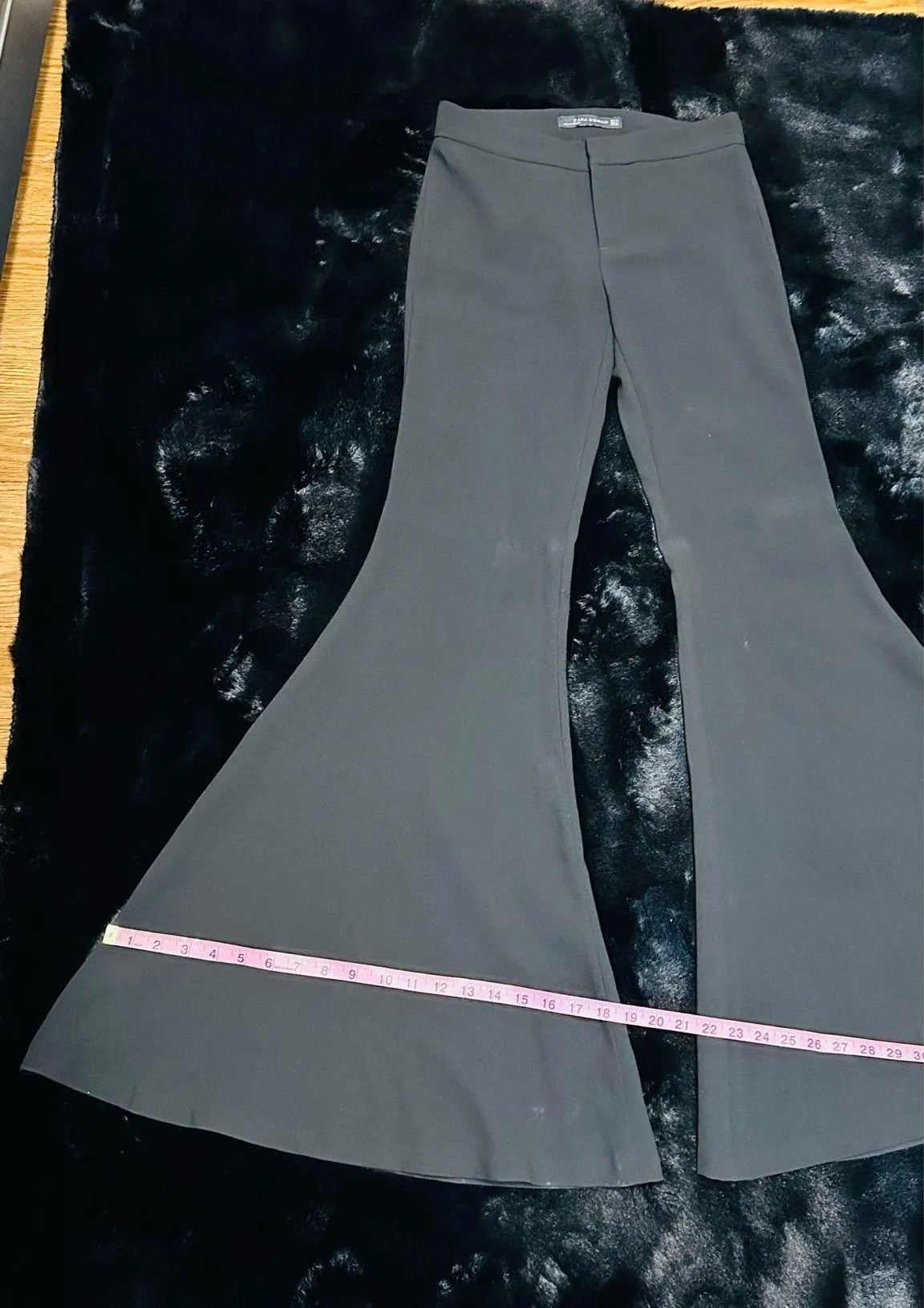 ZARA WOMAN Black Flare Wide Leg Pants - Image 6