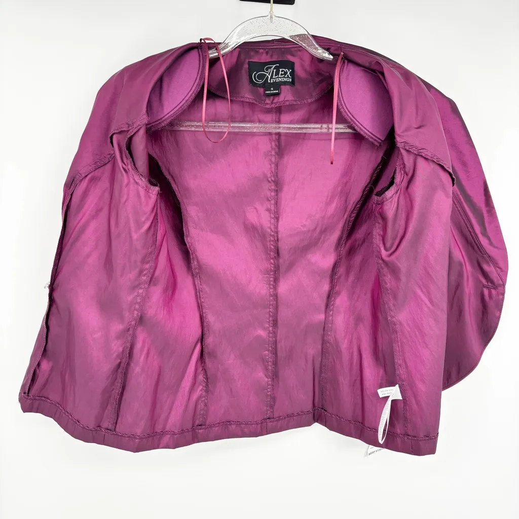 Alex Evenings Bead Detail Taffeta Evening Jacket Size Small NWT - Image 7