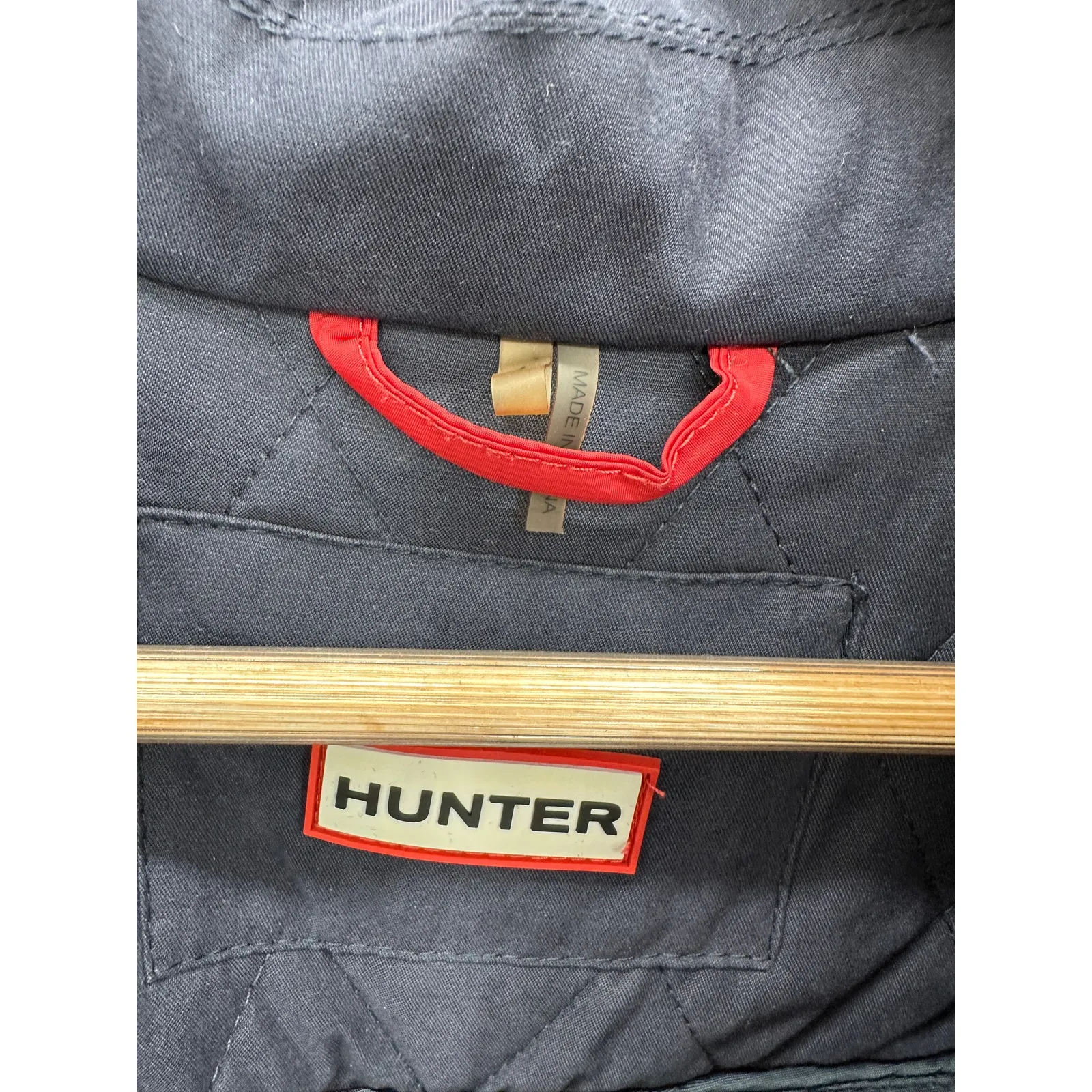 Hunter Women's Navy Blue Quilted Long Sleeve Collared Jacket Size 4 - Image 6