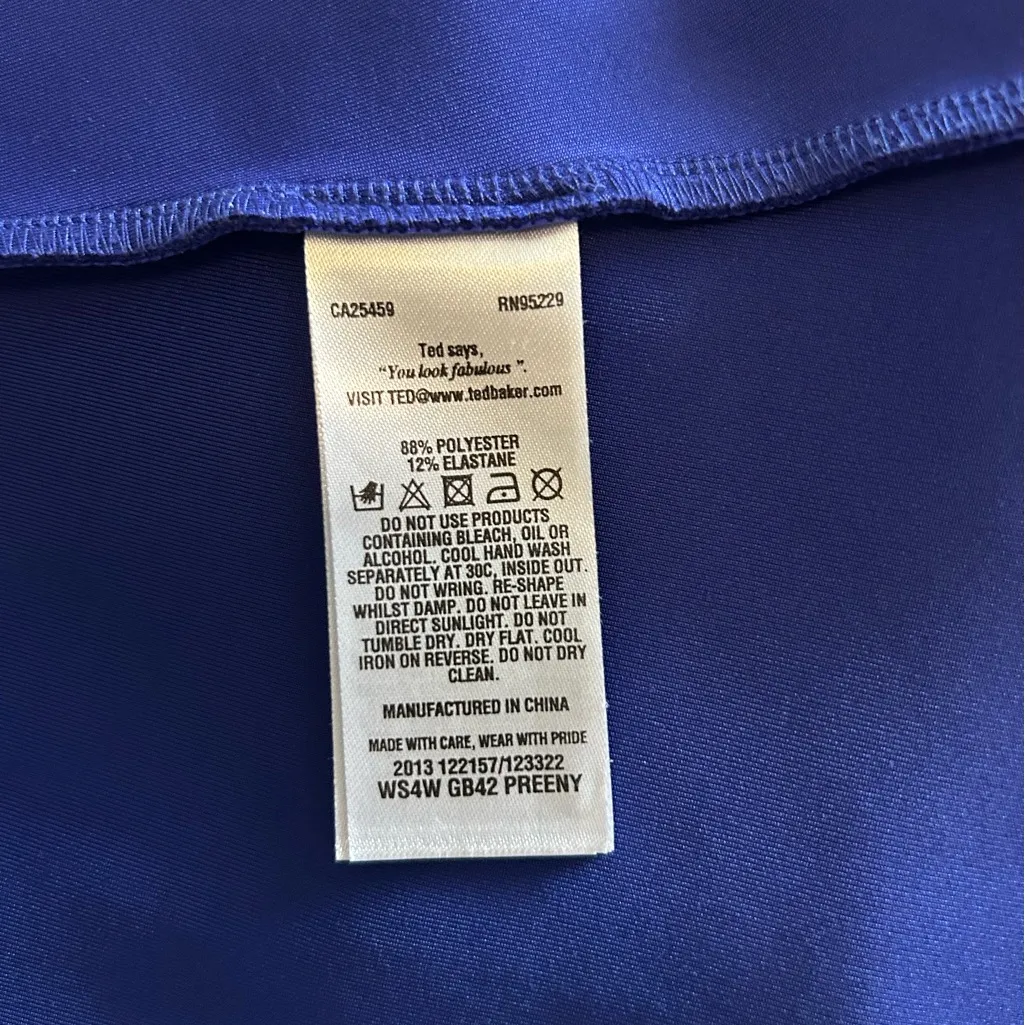 Ted Baker Cobalt Blue Sleeveless Mini Dress - Image 10