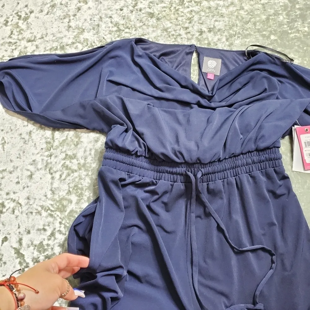 Vince Camuto Navy Wide-Leg Cowl Neck Jumpsuit - Image 7