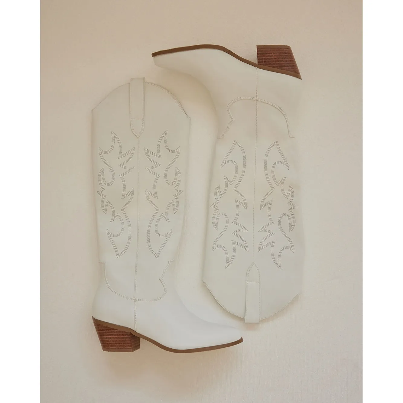 Show Me Your Mumu Billini Urson Cowboy Boots in White 7 - Image 3
