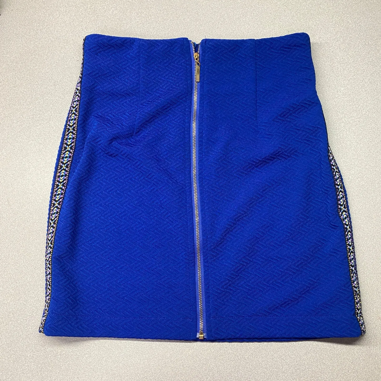 Billy by Flying Tomato Blue Textured Knit Skirt Zipper Back Small Chic Geek Girl - Image 3
