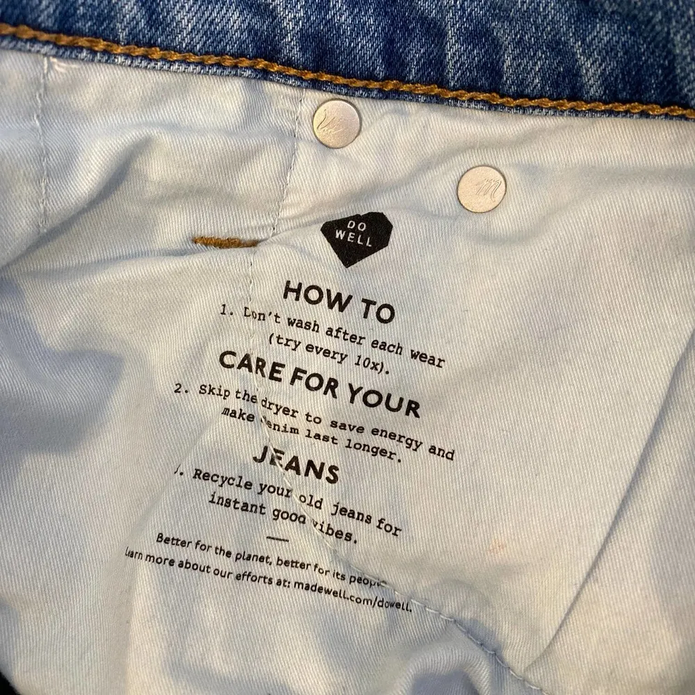 Madewell Medium Wash Denim Mom Jean EUC Sz 33 High Rise Crop Tapered Leg - Image 8