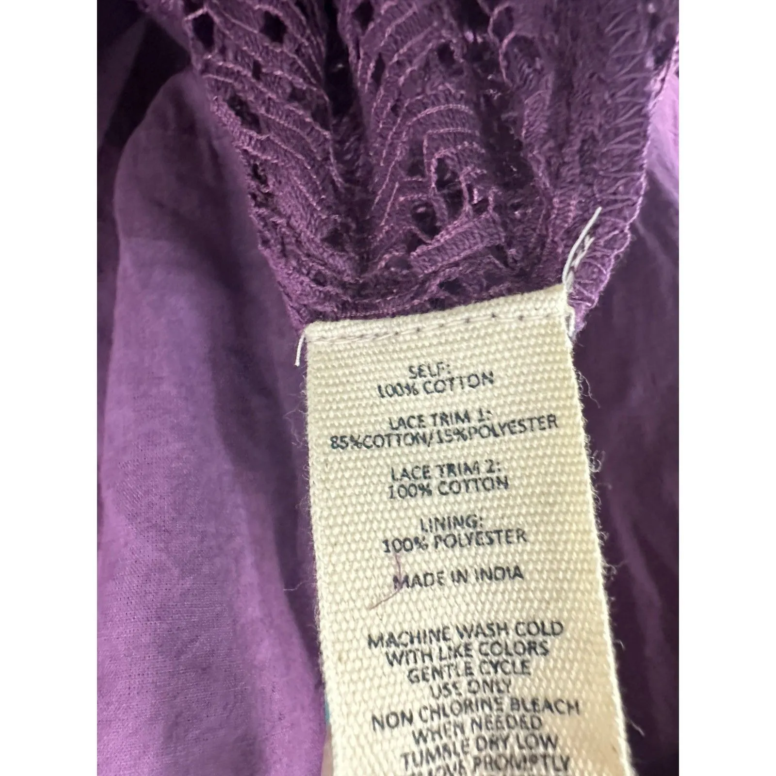 Indigo Thread Co. Purple Lace Fairy Ethereal Long Sleeve Mini Dress Medium NEW - Image 7