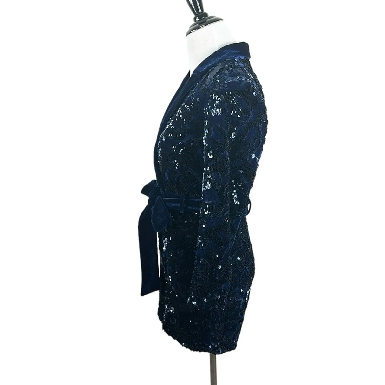 Alexis Pamina Romper Blue Sequin Belted Playsuit - Image 8