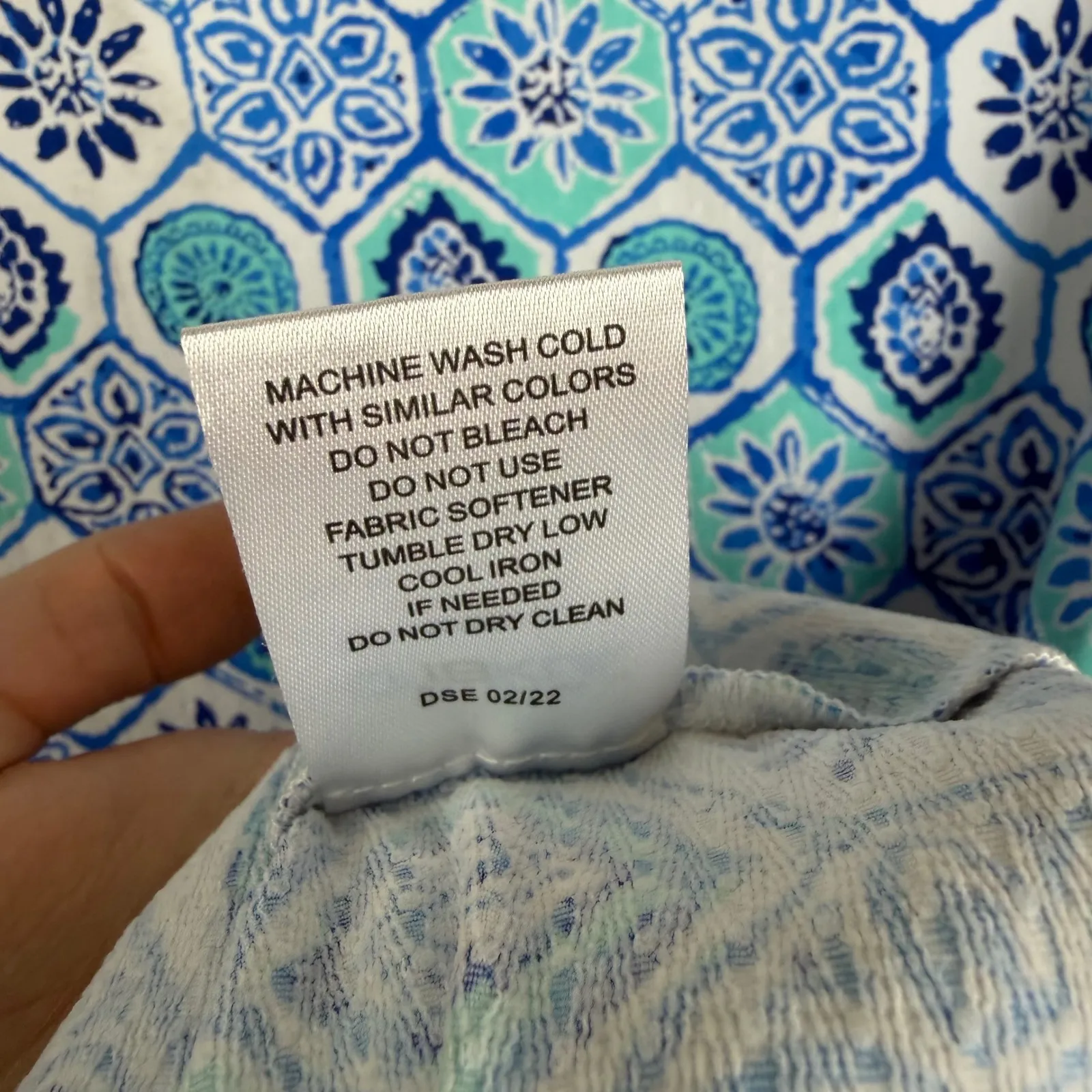 IBKUL Geometric Tile Print Mesh Top Size XL Blue UPF 50+ Quick Dry Outdoors White - Image 8