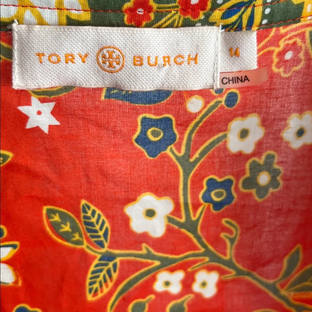 Tory Burch Stephanie Tunic Samba Batik Flower Boho Chic Size 14 - Image 3