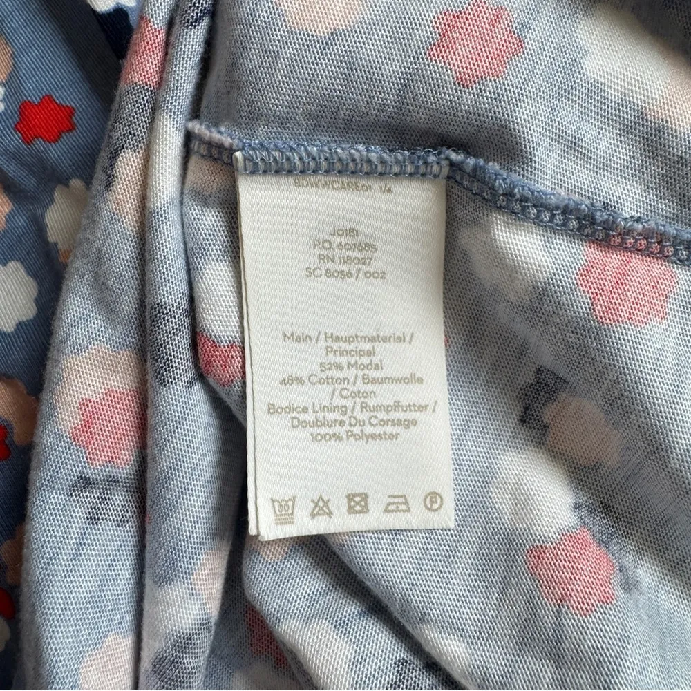 Boden Emory Jersey Dress Periwinkle Blue Fallen Blossom Floral Size 8P - Image 7