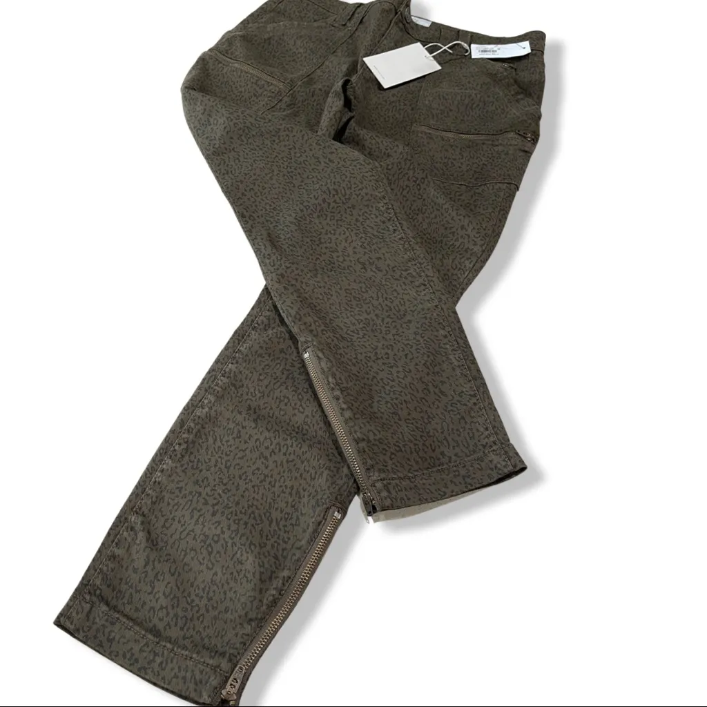 NWT Joie Park Cropped Leopard Print Twill Skinny Jeans    Size 30 - Image 12