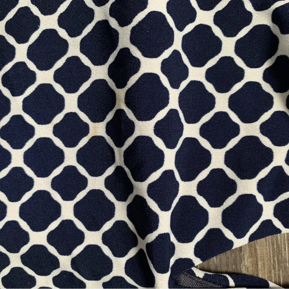 Valerie Bertinelli Navy & White Geometric Mini Dress 6 - Image 4