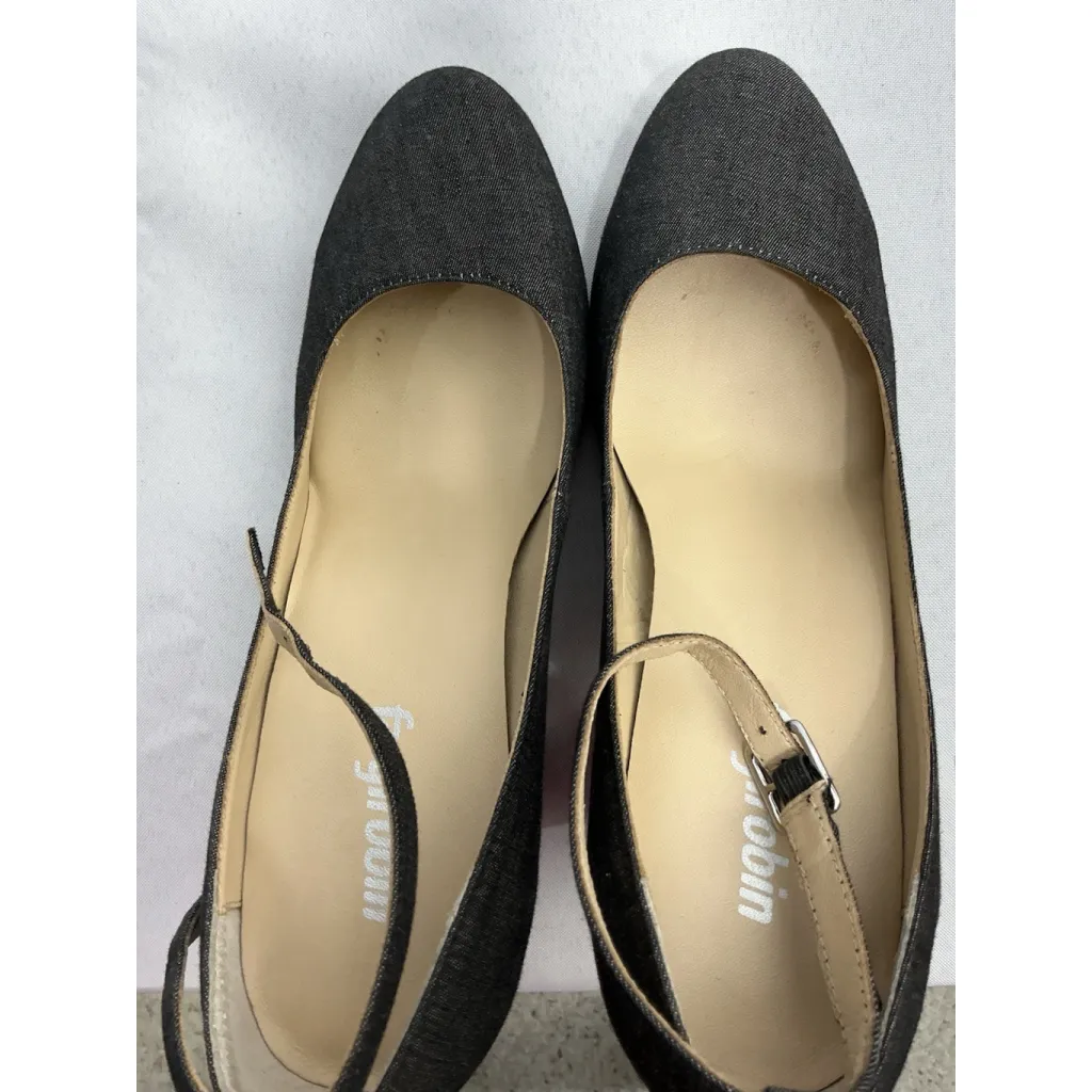 Womans Faryl Robin Maryjane Style Shoes 7.5 M Gray Block Heel Ankle Strap - Image 6