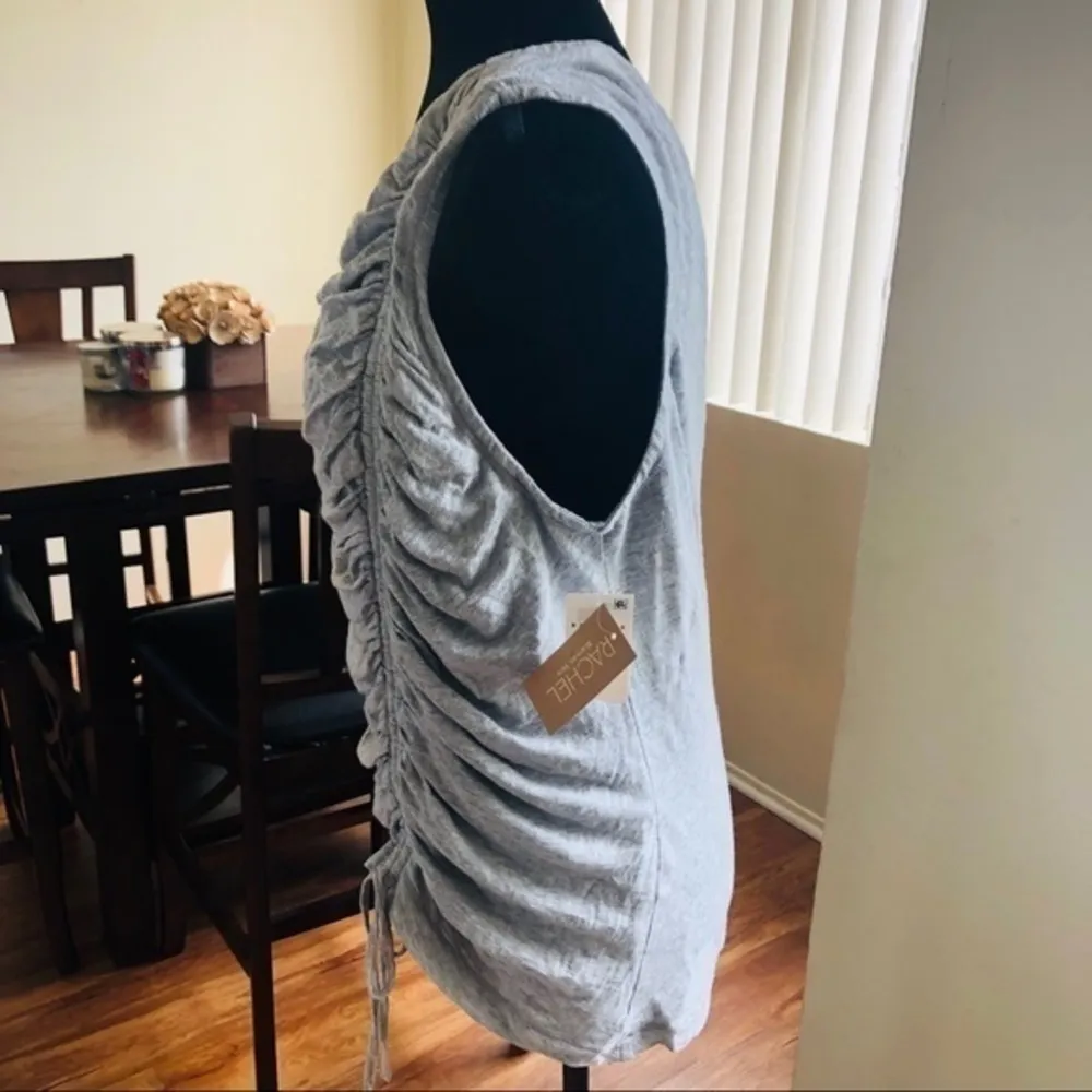 Rachel Roy Womens Ruched One Shoulder Blouse Grey - Image 4