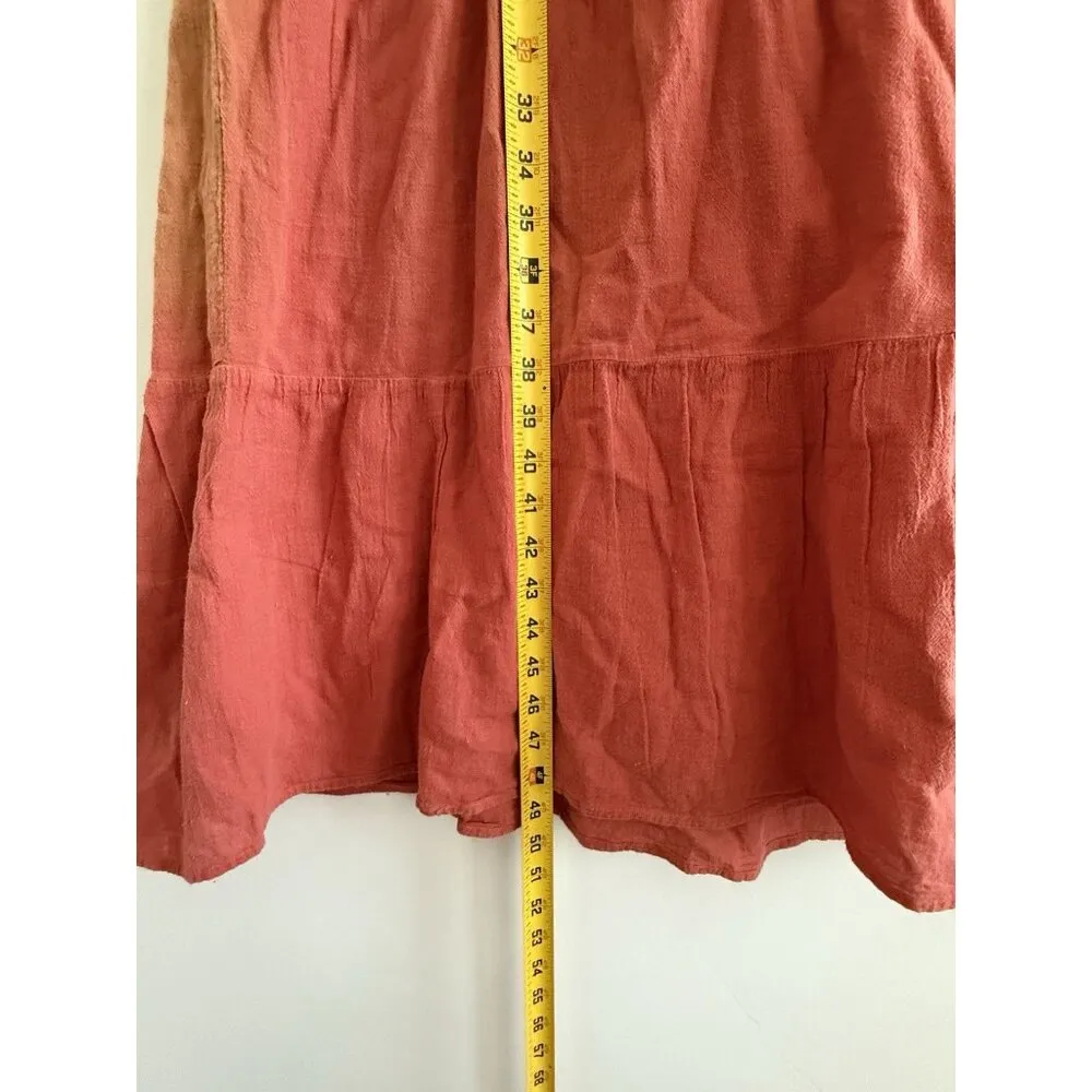 NorthStyle women midi maxi dress orange casual fall S sleeveless front button - Image 6