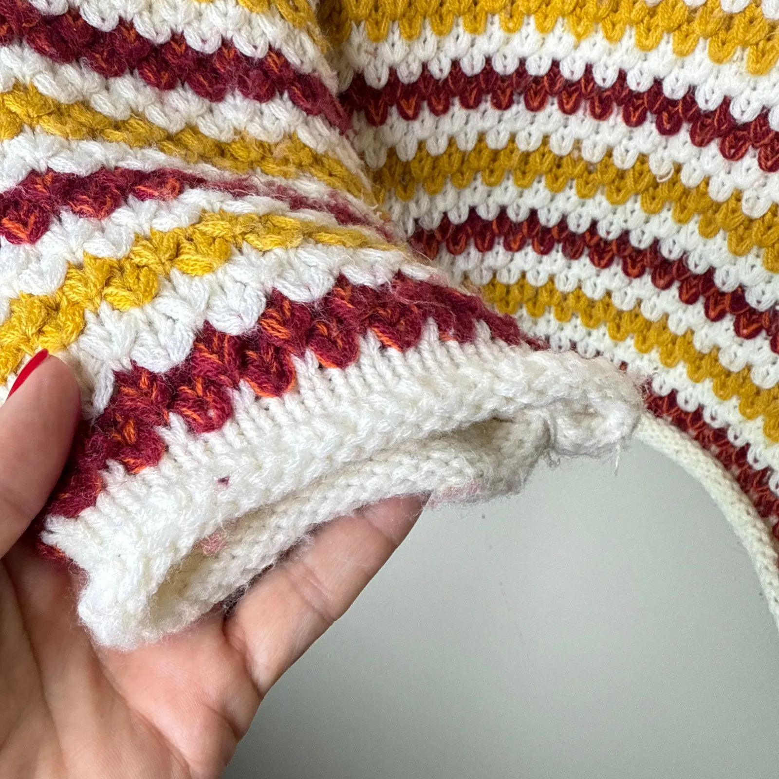 Molly Bracken‎ Chunky Knit Striped Long Sleeve Retro Sweater Size M/L Crochet - Image 4