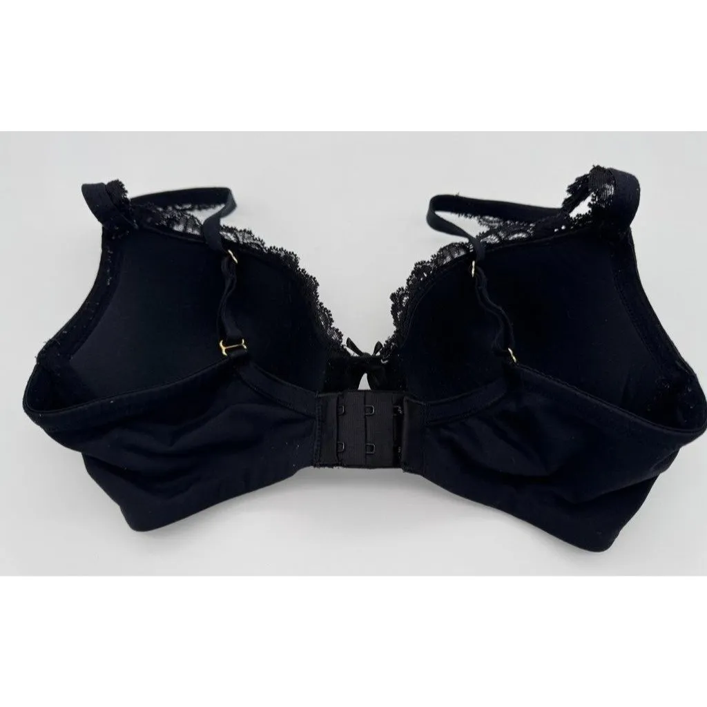 Soma Embraceable Push Up Lace Trim Bra Solid Black Padded Underwire Size 34C - Image 2