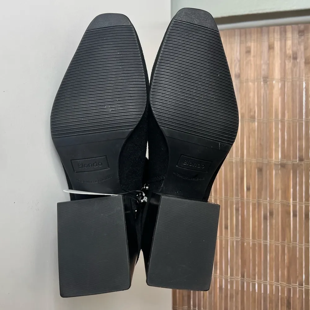 Blondo Waterproof Scarlette Black Suede Heeled Ankle Boots 9.5 - Image 9