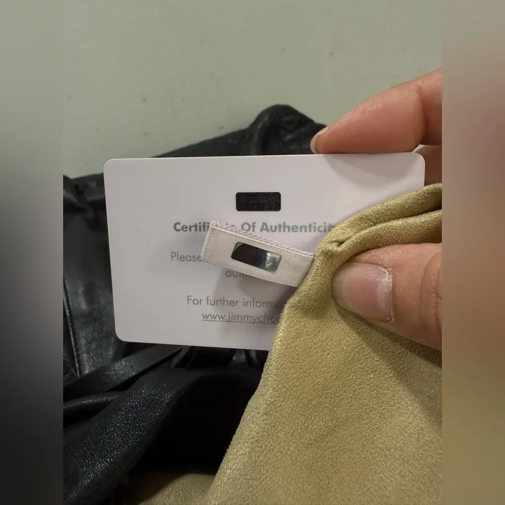 Jimmy Choo Blare Biker Quilted Leather And Chains Edgy Tote Bag Purse Auth Card - Image 16