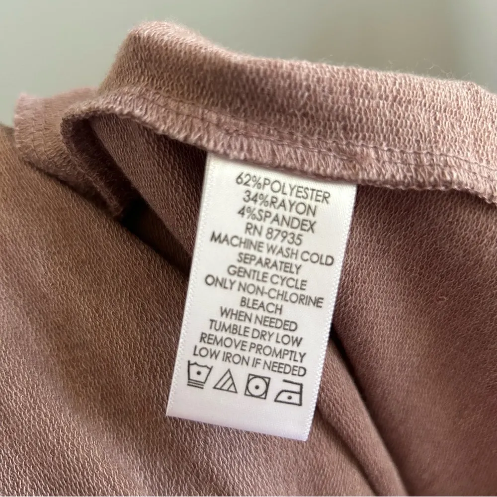 LOGO Lori Goldstein Mauve Open Front Waterfall Cardigan Pockets Z11 - Image 4