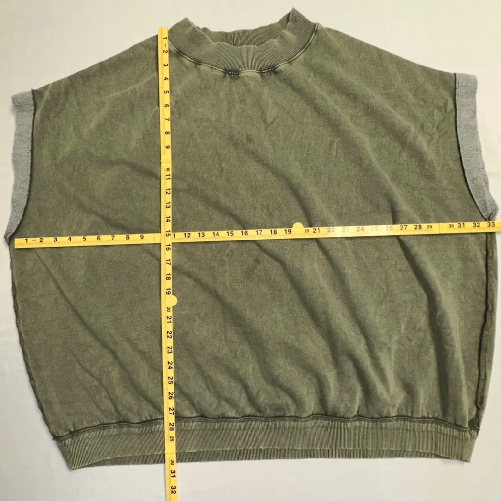 Free People Grove Pullover Green Size Med Oversized !!CHECK Measurements!! - Image 13
