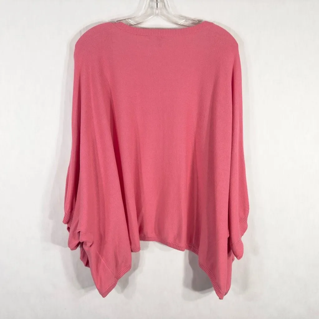 Woman Within Plus Size 34W 36W Cardigan Sweater 4X Pink‎ Shrug Open Knit 1410 - Image 2