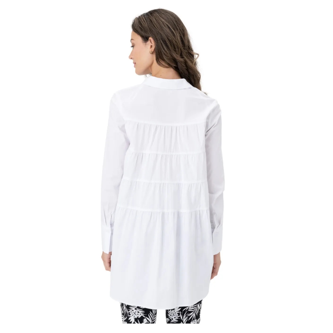 Renuar Gathered Back Big Shirt In White‎ NWT size small White - Image 2