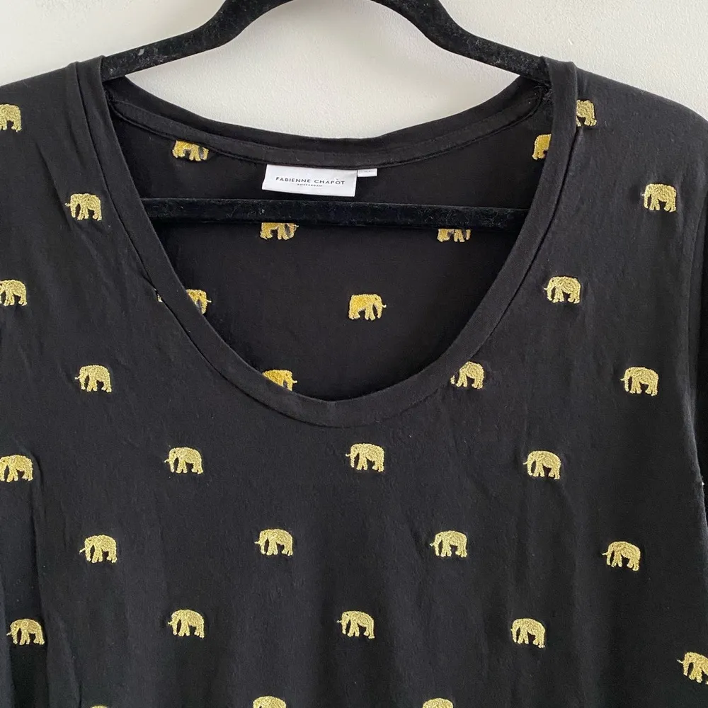 Fabienne Chapot Black & Gold Elephant Novelty Print Krista T - Image 2