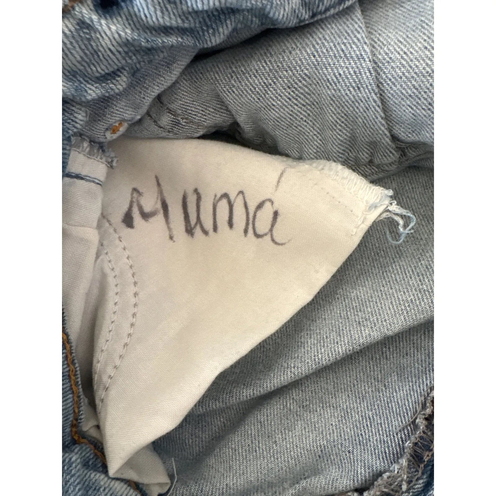 ZARA DENIM Pearl Embellished Pearl Cuffed Light Wash Boyfriend MaMa Jeans Women - Image 6