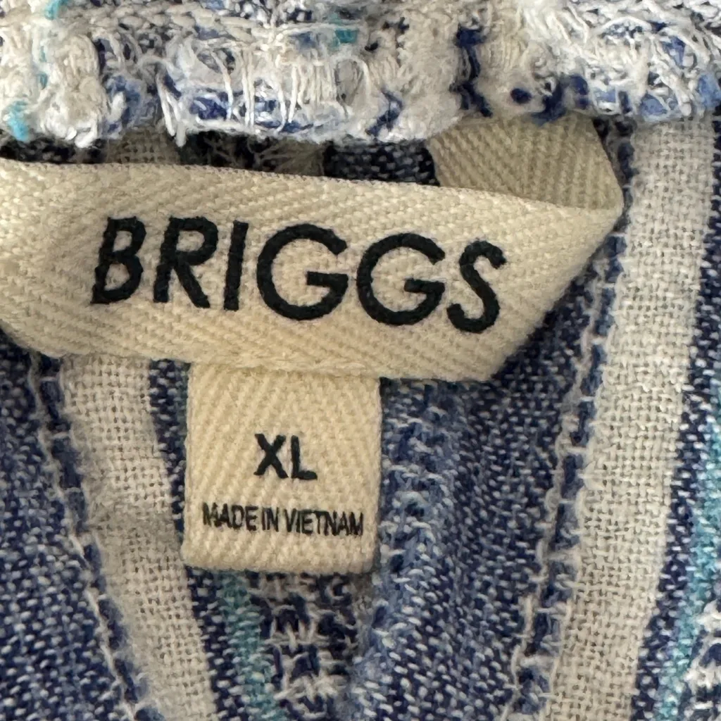 Briggs New York High Waist Blue Striped women’s Shorts size‎ XL linen blend - Image 5