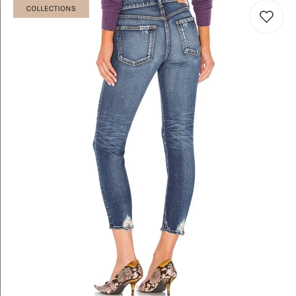 Moussy Vintage Velma Skinny Jeans Medium Wash Blue Distressed Denim High Rise 29 - Image 6