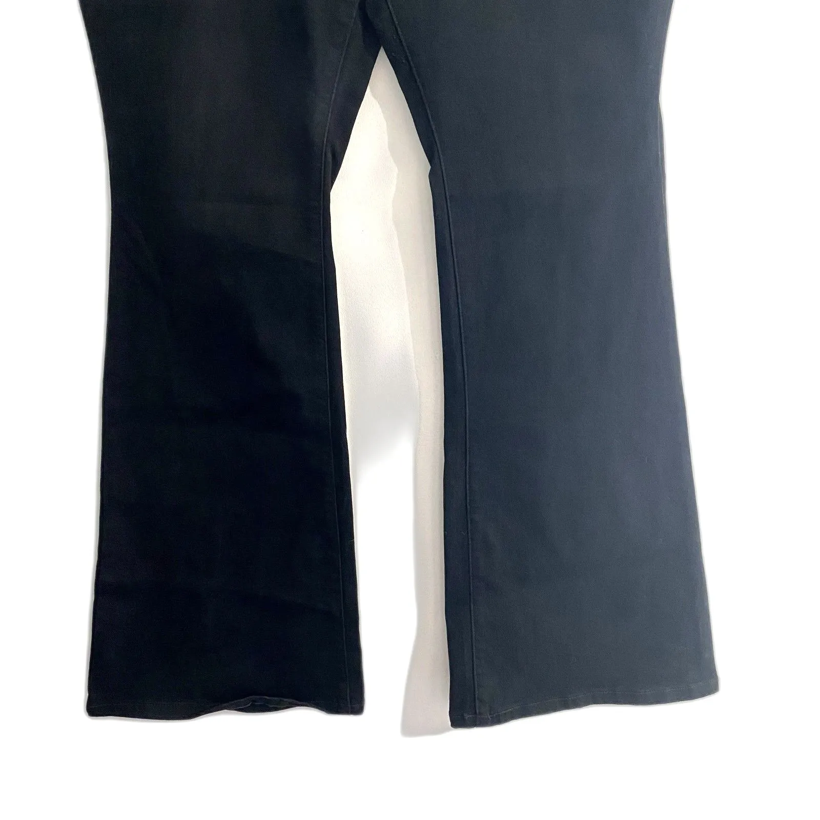 A.N.A. A New Approach High Rise Flare Jeans Solid Black‎ Button Fly Plus Size 14 Black - Image 5