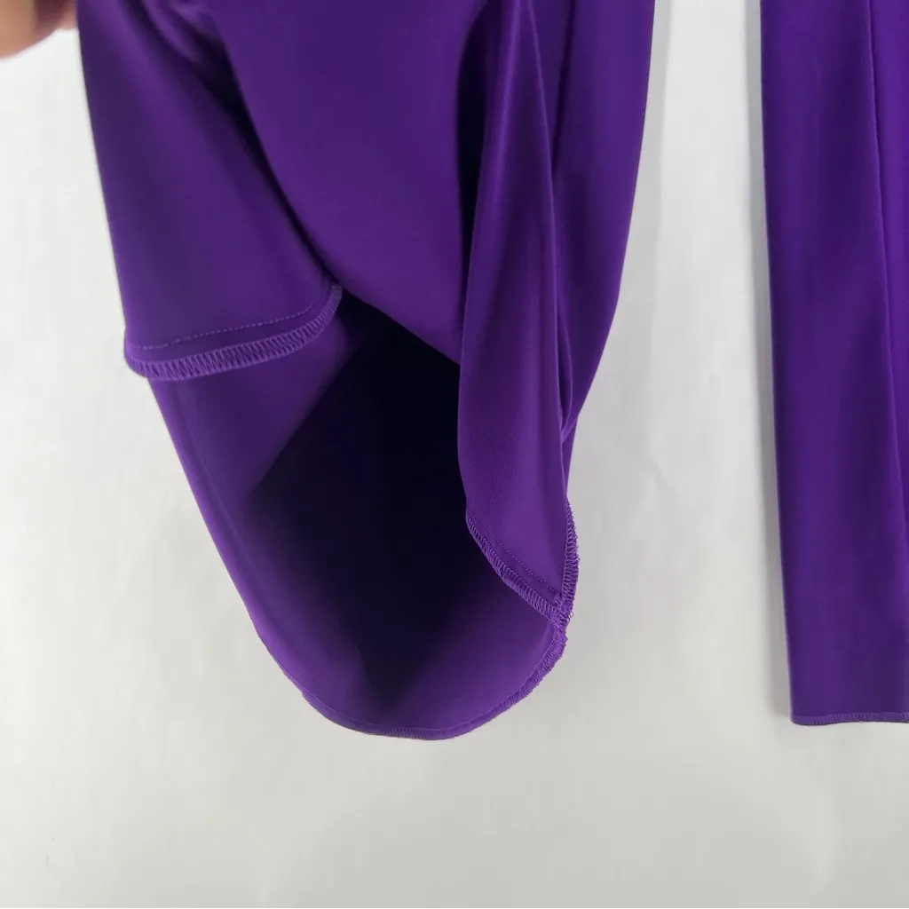 Persona by Marina Rinaldi Ultra Violet Stretch Jersey Knit Wide Leg Pull On Pant Purple Size XL - Image 6