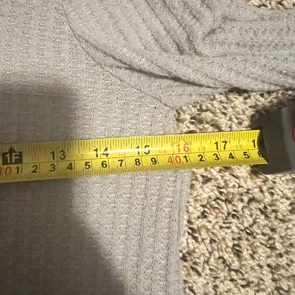 Philosophy Gray Ribbed Knit Sweater Puff Sleeve Casual Long Sleeve Top‎ Size S - Image 4